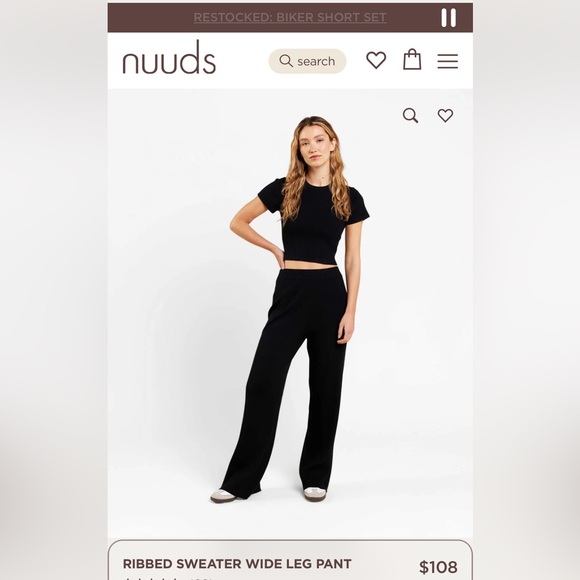 Nuuds Ribbed sweater wide leg pants - Picture 1 of 5